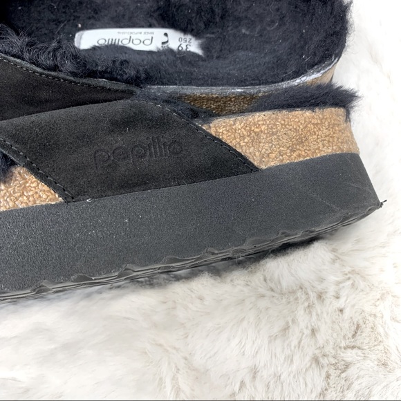 Birkenstock Platform Daytona Leather Sandals 39 8 - 8.5 fur Birkenstock slides - Picture 11 of 12